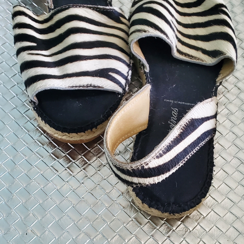 Zebra Stripe Espadrille Sandals